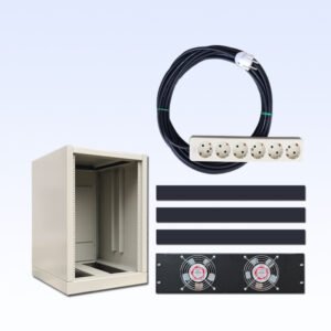 Rack Kabinet Besi 15U-D + ACC Setting + Blower 2 Mata Untuk Instalasi Paging